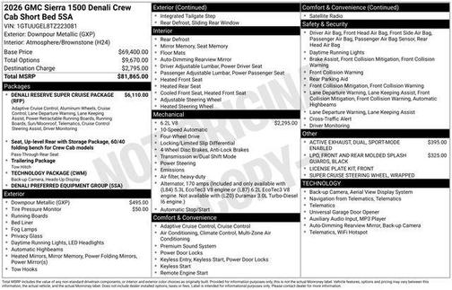 2026 GMC Sierra 1500 Denali