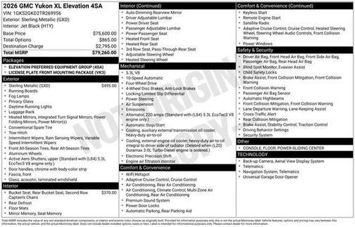 Sterling 2026 GMC Yukon XL Elevation