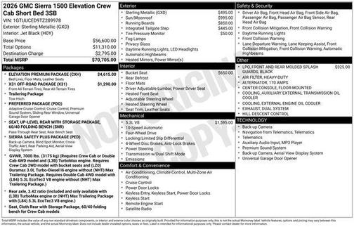 2026 GMC Sierra 1500 Elevation