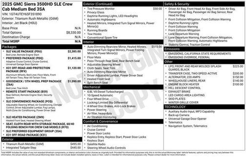 2025 GMC Sierra 3500 SLE