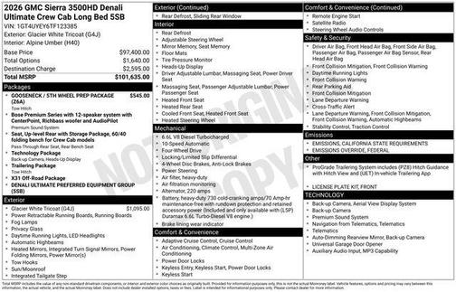 2026 GMC Sierra 3500 Denali Ultimate