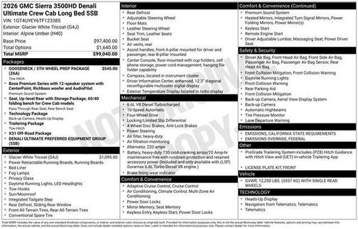 2026 GMC Sierra 3500 Denali Ultimate