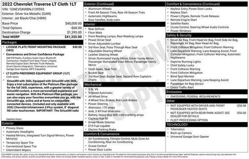 2022 Chevrolet Traverse LT Cloth