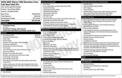 2026 GMC Sierra 1500 Elevation