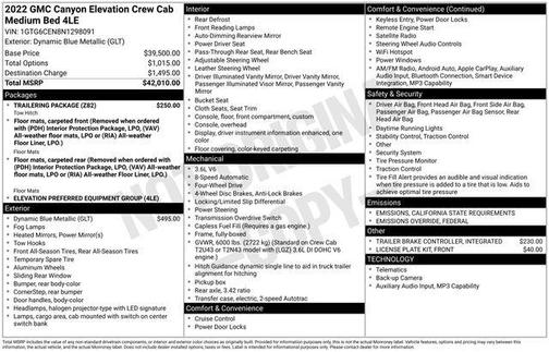 2022 GMC Canyon Elevation