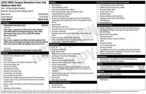 2022 GMC Canyon Elevation