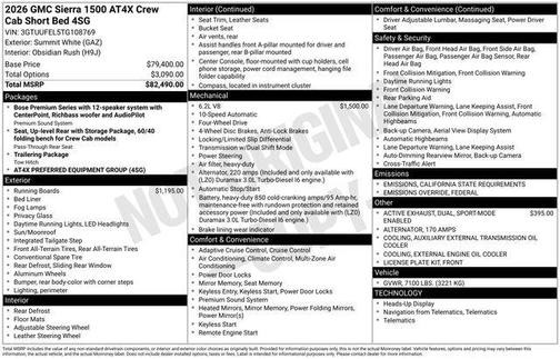 2026 GMC Sierra 1500 AT4X