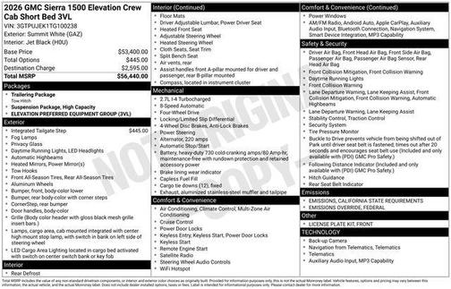 2026 GMC Sierra 1500 Elevation