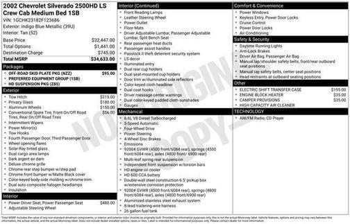 Indigo Blue Metallic 2002 Chevrolet Silverado 2500 LS H/D Crew Cab