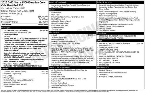 2025 GMC Sierra 1500 Elevation