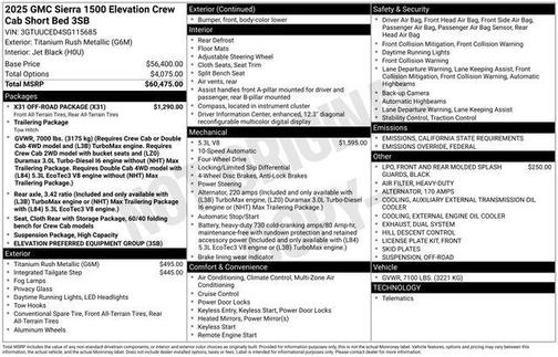 2025 GMC Sierra 1500 Elevation