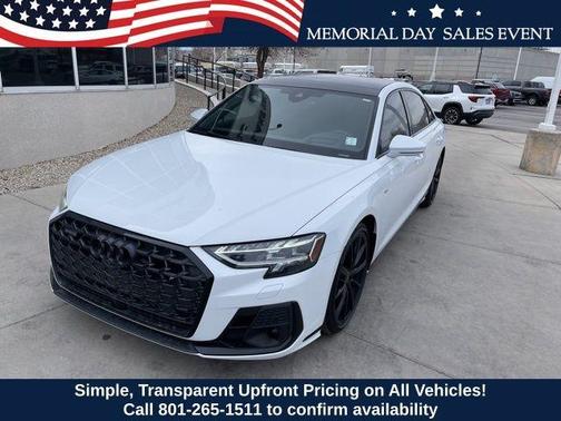 Glacier White Metallic 2023 Audi A8 L 55