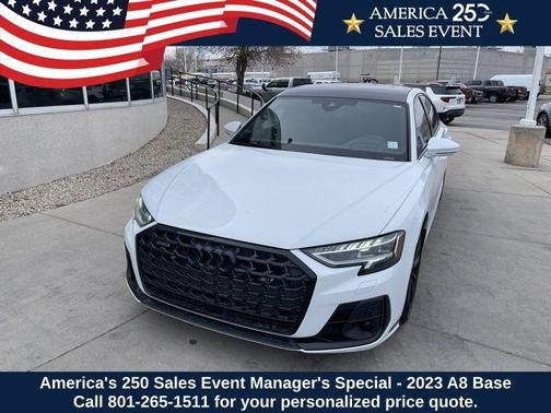 Glacier White Metallic 2023 Audi A8 L 55
