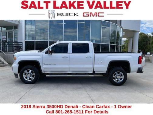 White Frost Tri-Coat 2018 GMC Sierra 3500 Denali
