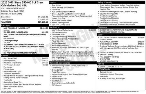 2026 GMC Sierra 2500 SLT