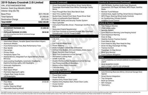 2019 Subaru Crosstrek 2.0i Limited