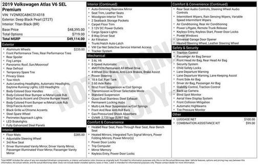 2019 Volkswagen Atlas 3.6L SEL Premium