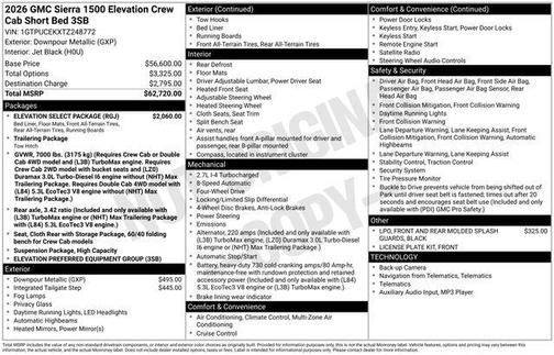 2026 GMC Sierra 1500 Elevation