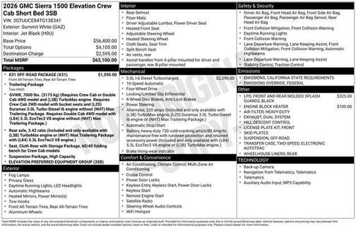 2026 GMC Sierra 1500 Elevation
