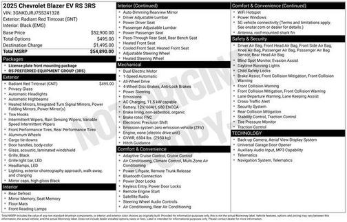 Radiant Red 2025 Chevrolet Blazer EV RS