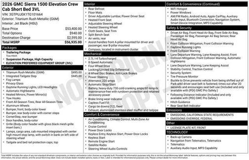 2026 GMC Sierra 1500 Elevation
