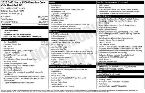 2026 GMC Sierra 1500 Elevation
