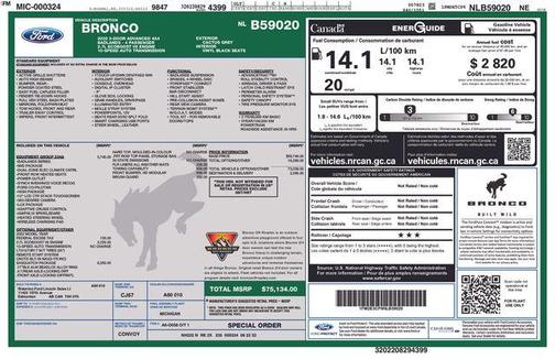 Gray 2022 Ford Bronco