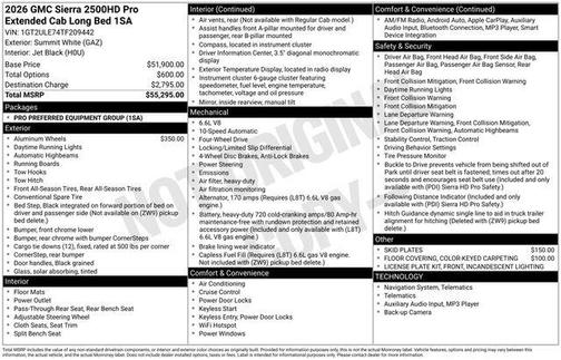 Summit White 2026 GMC Sierra 2500 Pro