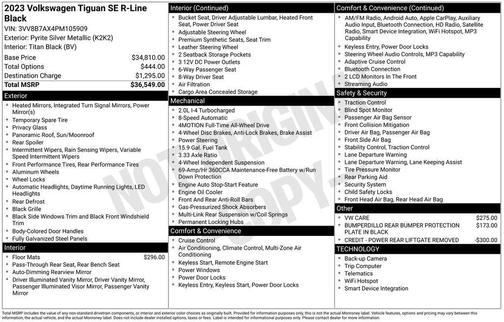 Pyrite Silver Metallic 2023 Volkswagen Tiguan 2.0T SE R-Line Black