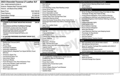 Radiant Red 2023 Chevrolet Traverse LT Leather