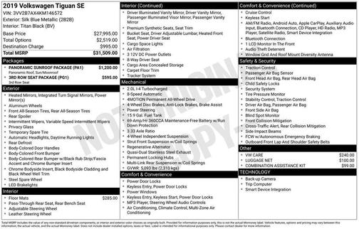 2019 Volkswagen Tiguan 2.0T SE