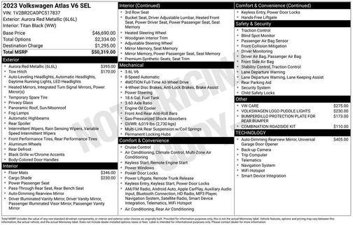 2023 Volkswagen Atlas 3.6L SEL