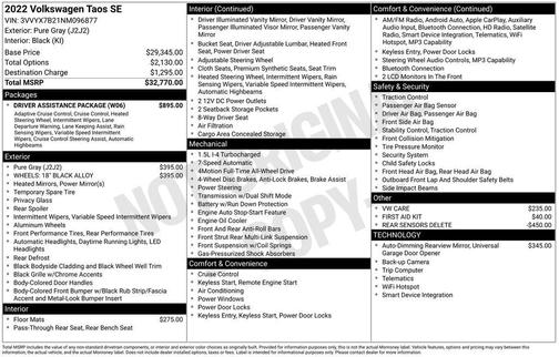 2022 Volkswagen Taos 1.5T SE