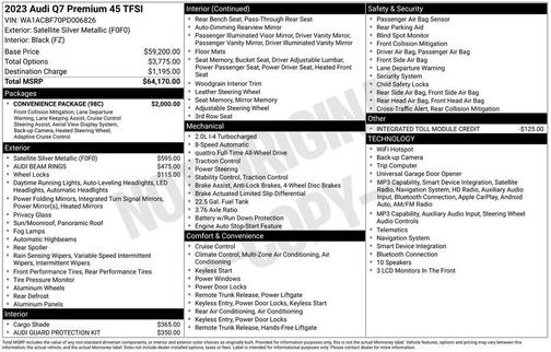 Satellite Silver Metallic 2023 Audi Q7 45 Premium
