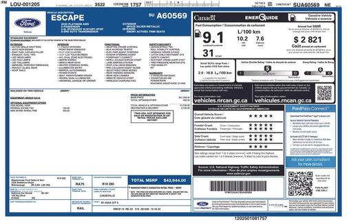 Silver Metallic 2025 Ford Escape Platinum