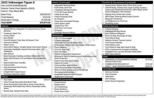 2023 Volkswagen Tiguan 2.0T S
