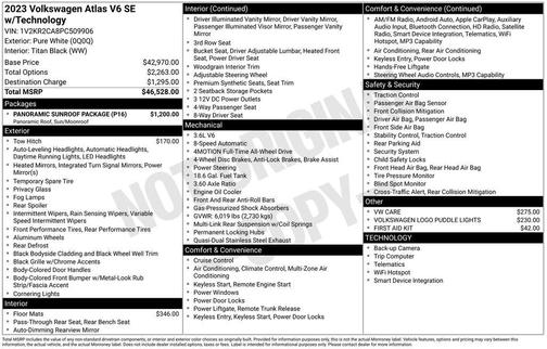 2023 Volkswagen Atlas 3.6L SE w/Technology