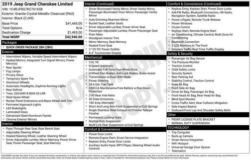 2019 Jeep Grand Cherokee Limited