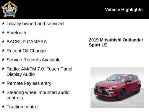 2019 Mitsubishi Outlander Sport 2.0 ES