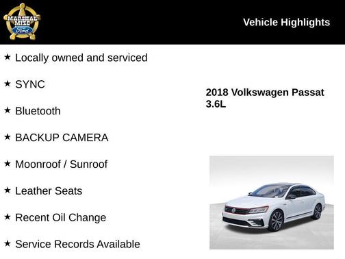 2018 Volkswagen Passat 3.6L V6 GT