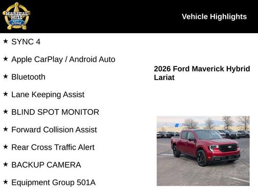 Ruby Red Metallic Tinted Clearcoat 2026 Ford Maverick Lariat