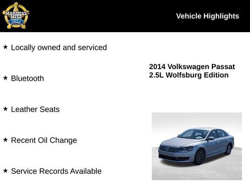 2014 Volkswagen Passat 2.5L Auto Wolfsburg Ed