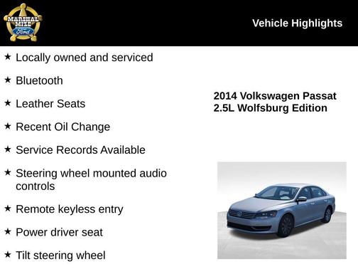 2014 Volkswagen Passat 2.5L Auto Wolfsburg Ed