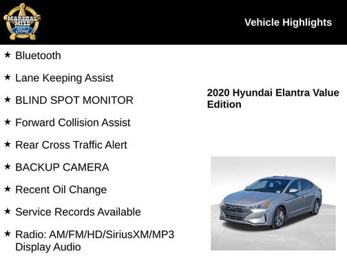 2020 Hyundai ELANTRA Value Edition