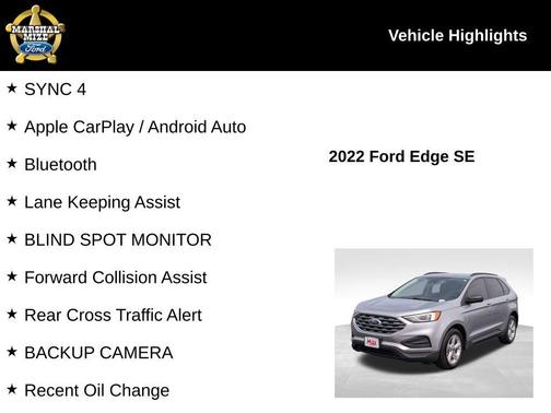 Silver 2022 Ford Edge SE