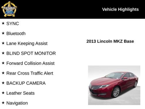 Ruby Red Metallic 2013 Lincoln MKZ Base