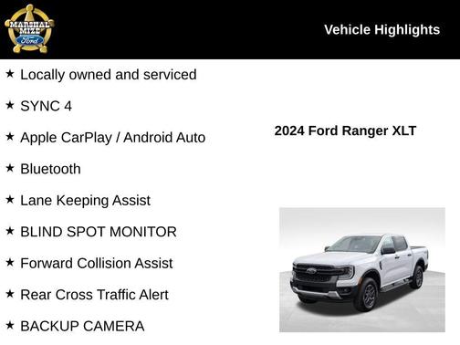 Oxford White 2024 Ford Ranger XLT