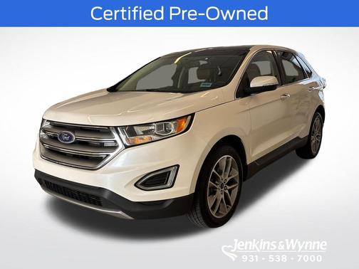 White Platinum Metallic Tri-Coat 2017 Ford Edge Titanium