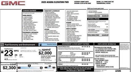 2025 GMC Acadia Elevation