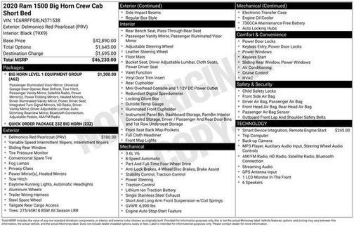 2020 RAM 1500 Big Horn